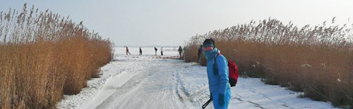 Wat op mijn pad komt: hier St. Jansklooster op het ijs (foto Johan Brouwer)