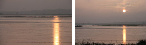 Een winterzonnetje boven het eerste natuuris in Friesland zon_boven_fries_ijs_220115